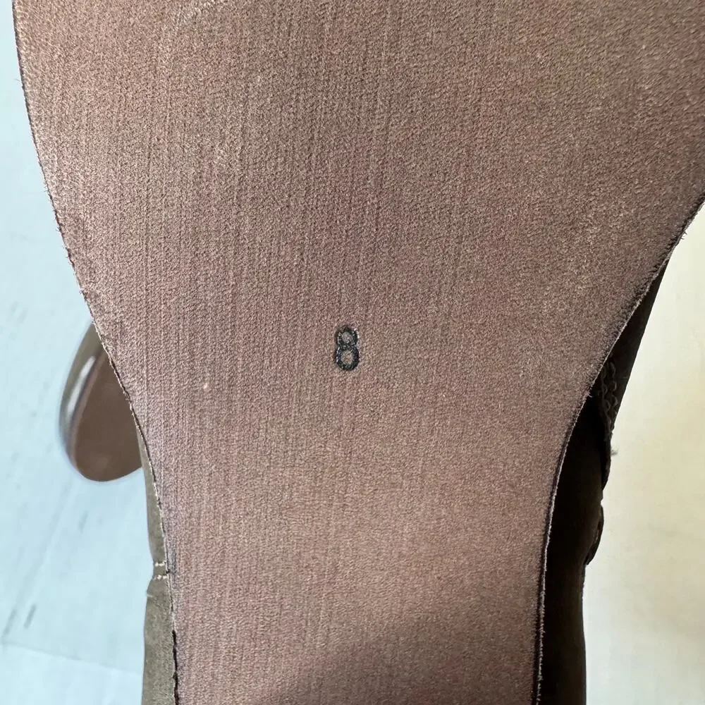 Diba Side Zip Heeled Leather Bootie - Brown NEW Size 8